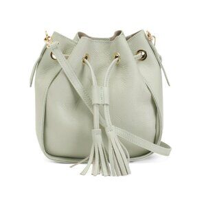 CHEVAL VERDE Made In Italy Leather Tassel Strings Bucket Hobo